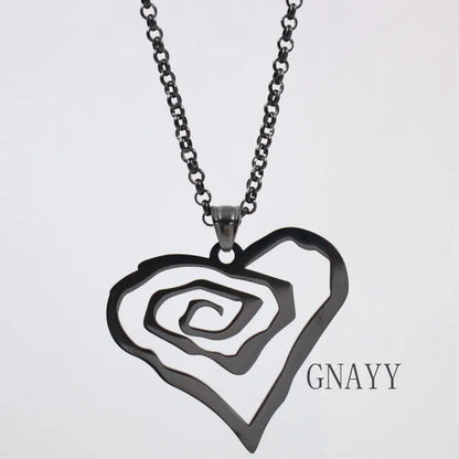 Black Marilyn Manson Heart ROSE Charm NEW MM Rose TOP round Chain 18-36Inch Neck