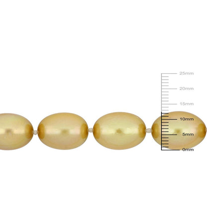 Tangelo 10-12.5Mm Champagne South Sea Cultured Pearl 14Kt Yellow Gold Strand Nec