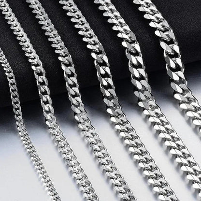 Hot Sale! Men'S Necklace Stainless Steel Cuban Link Chain Silver Gold Color Male