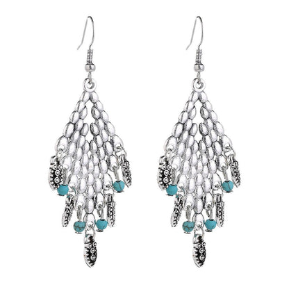 Large Gold Earrings Bohemian Retro Diamond Drop-Shaped Earrings Earrings Pendant