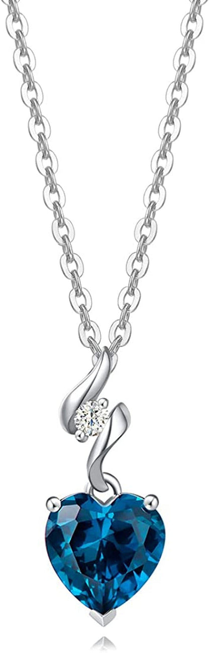 Valentines Day Gifts for Her 14K Solid White Gold Diamond Genuine or Created Gem