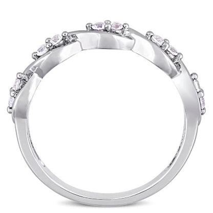 White Sapphire Infinity Design Ring in 14K White Gold