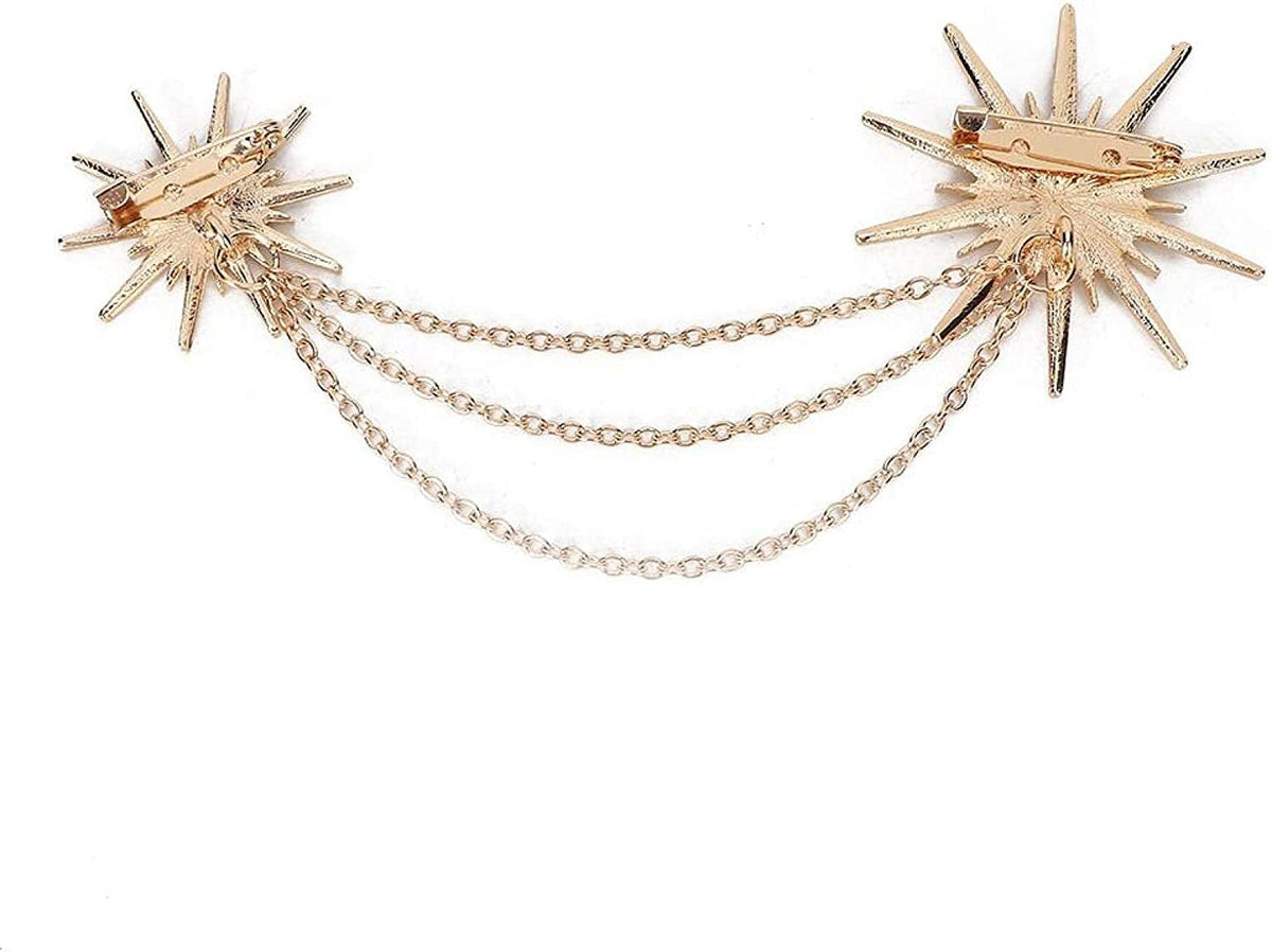 Fikalife Fashion Snowflake Brooch Alloy Tassel Chain Brooch Lady Jewelry Accesso