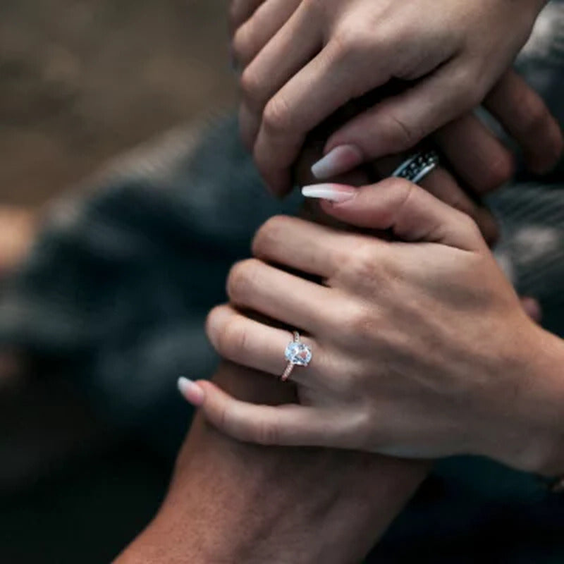 Aquamarine Promise Ring in 14K White Gold