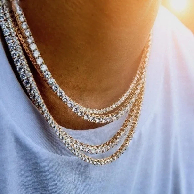 Necklace for Women Gorgeous Men'S Gold Tennis Chain Icy Diamonds Hip Hop Choker