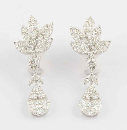 Classic Diamond Drop Gold Earrings