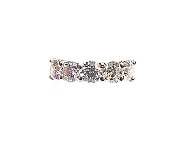 5 STONE 56 POINTERS ROUND BRILLIANT 2.82 CT DIAMOND BAND COMMON PRONG PLATINUM