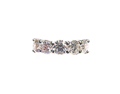 5 STONE 56 POINTERS ROUND BRILLIANT 2.82 CT DIAMOND BAND COMMON PRONG PLATINUM