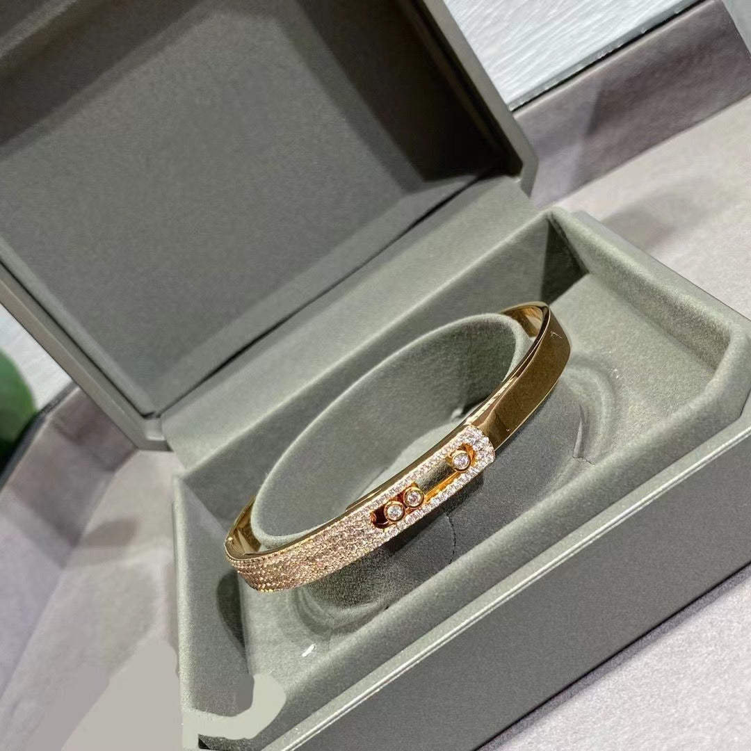 Light Luxury Mobile Sliding Three Diamond Diamond-Encrusted Bracelet Female