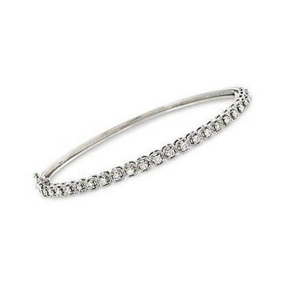 30103 3.60 CT Womens round Diamond Bangle Bracelet - White Gold