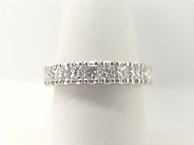 1.10 CT DIAMOND 10 PRINCESS SH 4 PRONG SET DIAMOND RING DIAMOND BAND 18 K GOLD