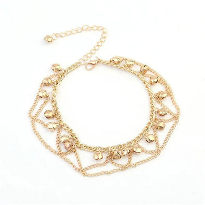 New Women Gril Tassel Chain Bells Sound Metal Chain Anklet Ankle Bracelet Foot C