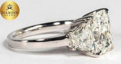 GIA Certified 4.01 Carat Cushion Cut Diamond Engagement Ring set in Platinum
