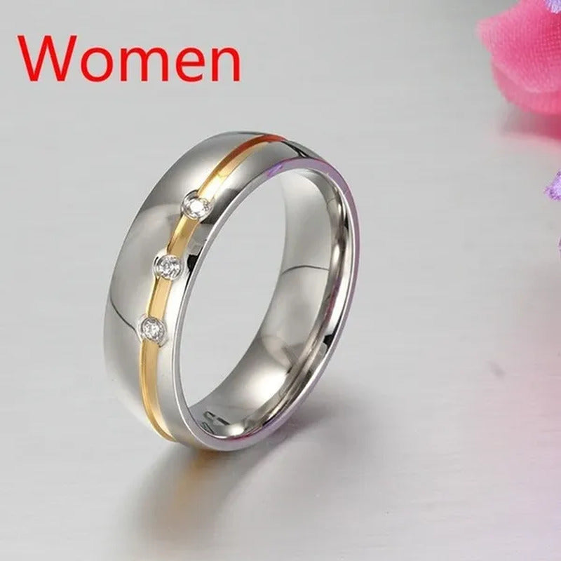 Fashion Couple Rings Diamond Ring Unique Stainless Steel Rings Jewlery Charm Dia