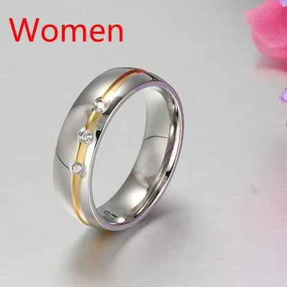 Fashion Couple Rings Diamond Ring Unique Stainless Steel Rings Jewlery Charm Dia