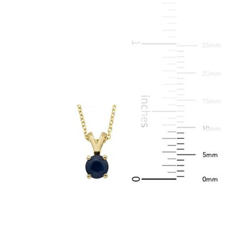 4.5Mm round Sapphire Pendant in 14K Gold