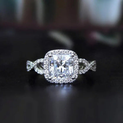 Luxury Fashion Women'S White Gold Engagement Rings Classic Design Dazzling Moiss