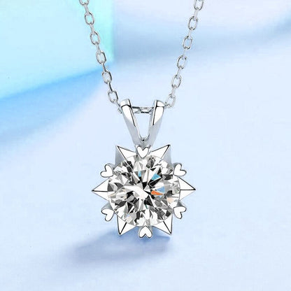Custom 6CT Moissanite Diamond Bridal Sets for Women Heart Snowflake Pendant