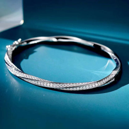 100% 925 Sterling Silver Sparkling High Carbon Diamond Bracelets