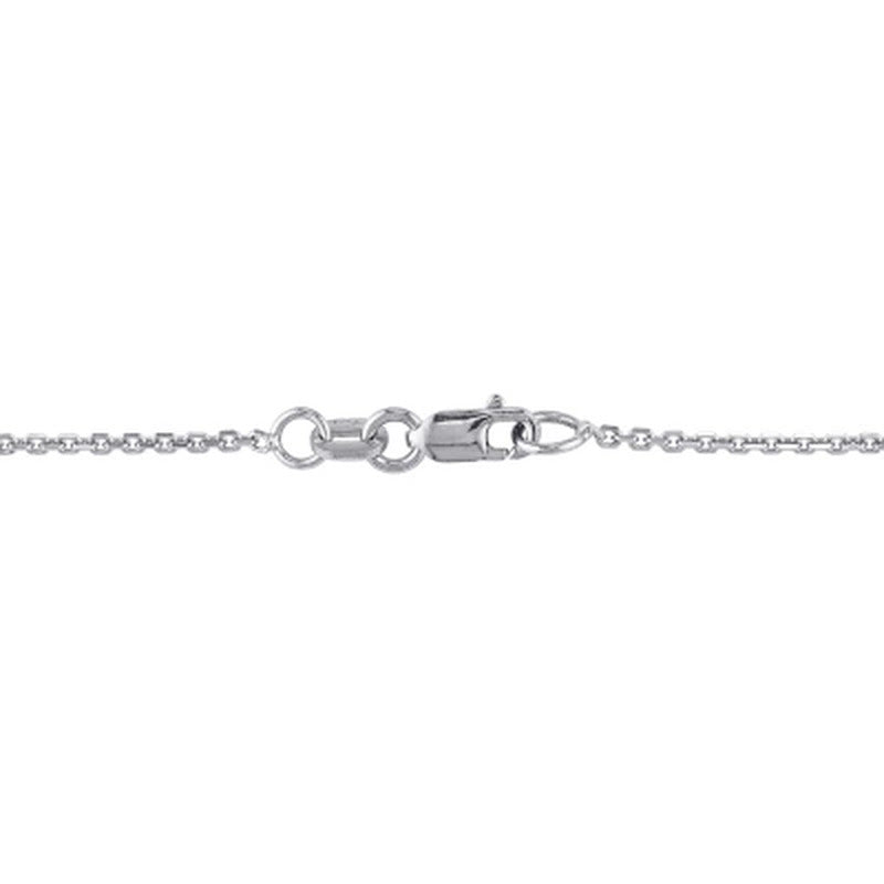 Ruby and 0.08 CT. T.W. Diamond Oval Halo Necklace in 14K White Gold