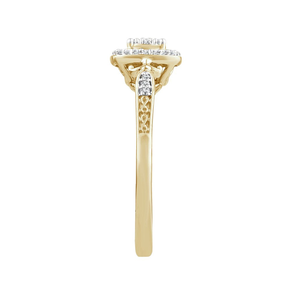 Color of Love 1/6 Cttw Diamond Promise Ring in 10KT Yellow Gold (I3)