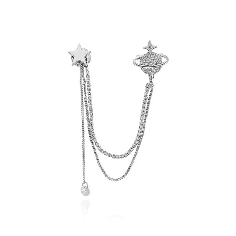 Star Brooch Female Diamond Tassel Pin Simple Fashion Pendant Clothing Accessorie