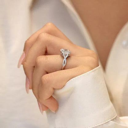 Luxury Fashion Women'S White Gold Engagement Rings Classic Design Dazzling Moiss