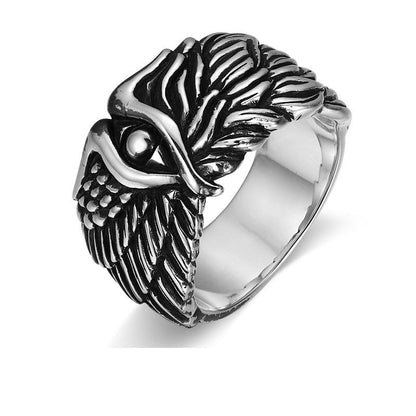 925 Sterling Silver Ring Men'S Trendy Personality Angel Wings Angel Demon Ring