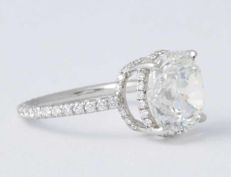 5.01 Cushion Brilliant cut GIA certified H color VS1 clarity diamond Platinum
