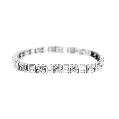 75 ROUND BRILLIANT CUT AND 45 BAGUETTE CUT DIAMOND TENNIS BRACELET