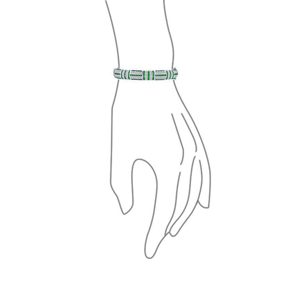 Art Deco Style Statement Green Imitation Emerald CZ Bangle Bracelet