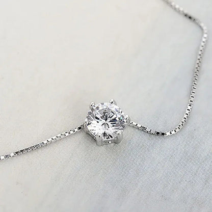 Women Simple Trendy Zircon Rhinestone Choker Necklace Shine Diamond Silver Chain