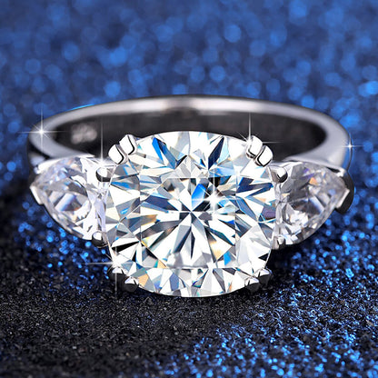 Massive 5 Carat Cushion Moissanite Ring Woman D Color Sterling Silver 925