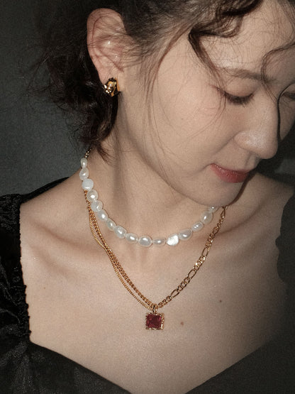 Rose Petal Tassel Stud Earrings