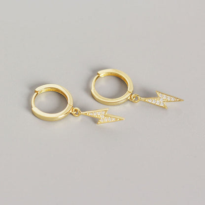 Silver Diamond Lightning Personalized All-Match Earrings