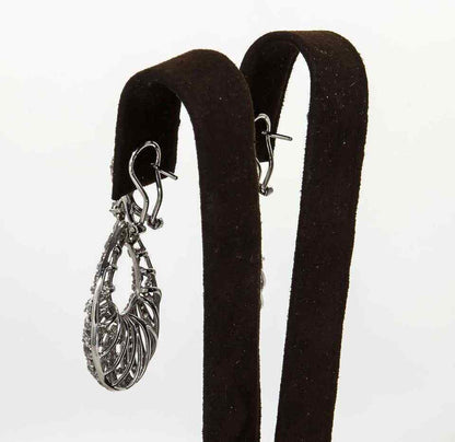 Pear Shaped Diamond Gold Dangle Earrings