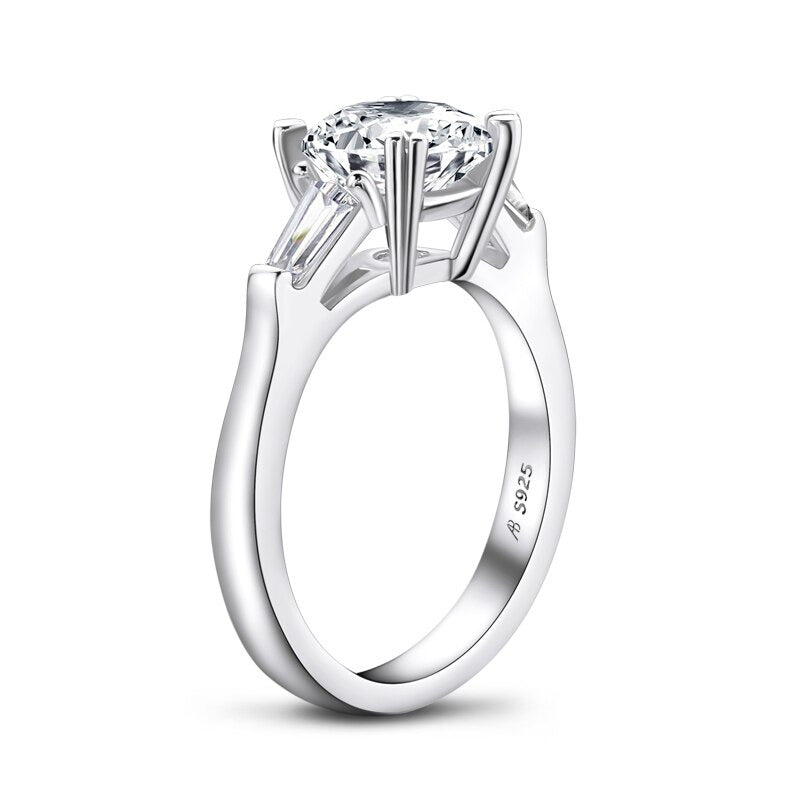 2.0Carat round D Color Moissanite Engagement Ring with GRA for Women