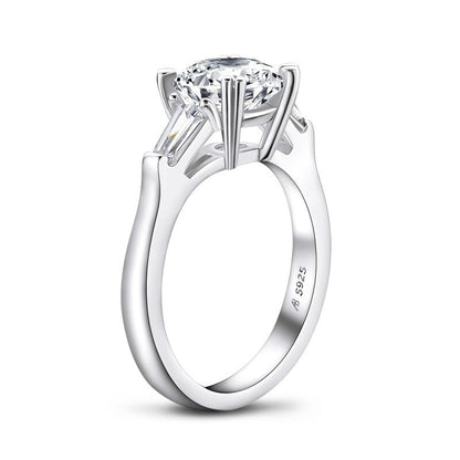 2.0Carat round D Color Moissanite Engagement Ring with GRA for Women
