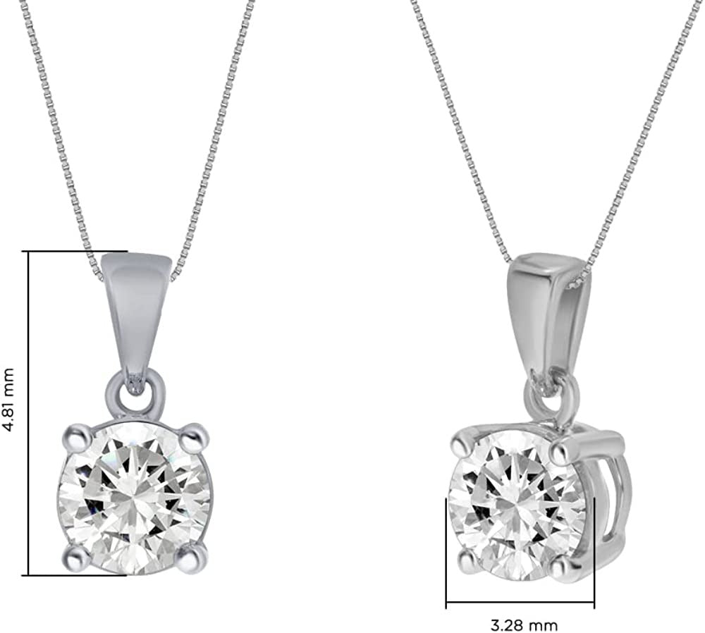 1/6-1/3 Carat Lab Grown Diamond Necklaces for Women | Beautiful Sterling Silver