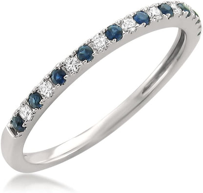 1/4 Carat Diamond, Pave-Set 14Kt White Gold Bridal Wedding Band Ring for Women (