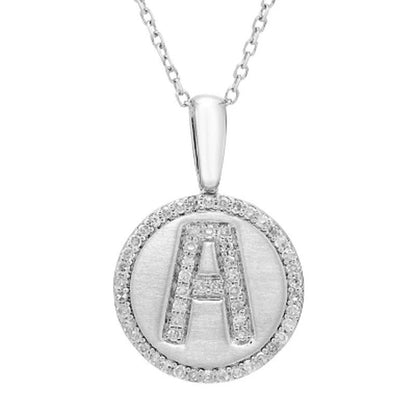 Sterling Silver and Diamond Initial Pendant