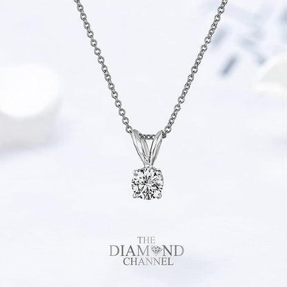 Premium Diamond Pendant Necklace for Women - AGS Certified Real Diamond 4-Prong