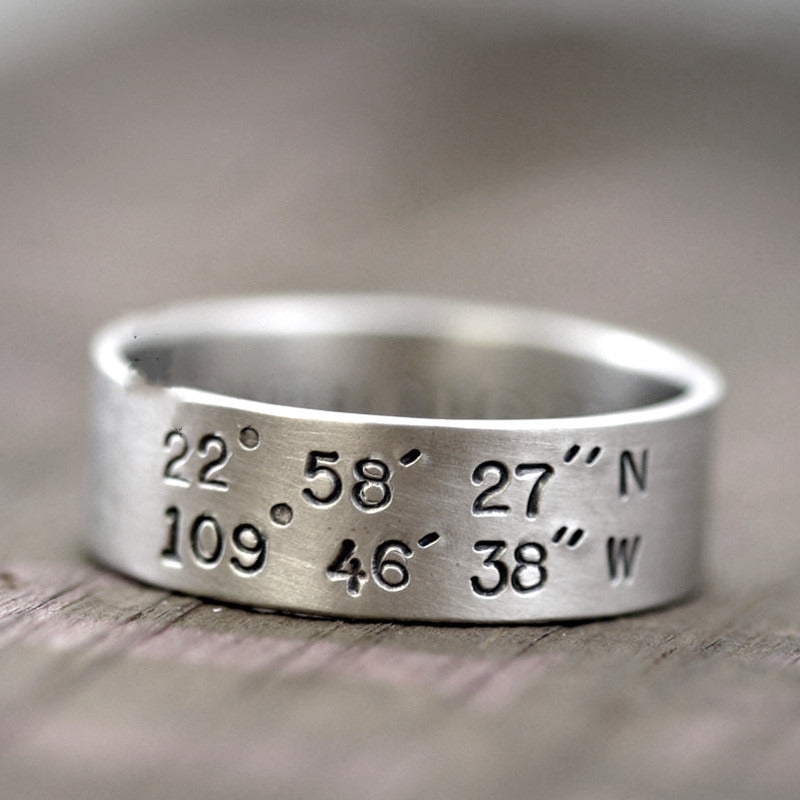 Coordinate Ring 925 Sterling Silver Handmade Male and Female Couple Ring
