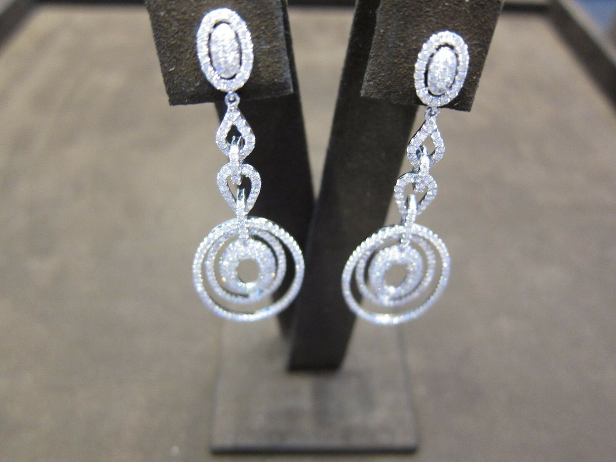 DIAMOND DANGLE EARRING PAVE STYLE EARRING DIAMOND HUGGIE DIAMOND EARRING