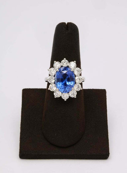Ceylon Blue Sapphire and Diamond Ring
