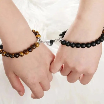 2Pcs Delicate Women'S White Turquoise Frosted Couple Bracelets Heart Shaped Bead