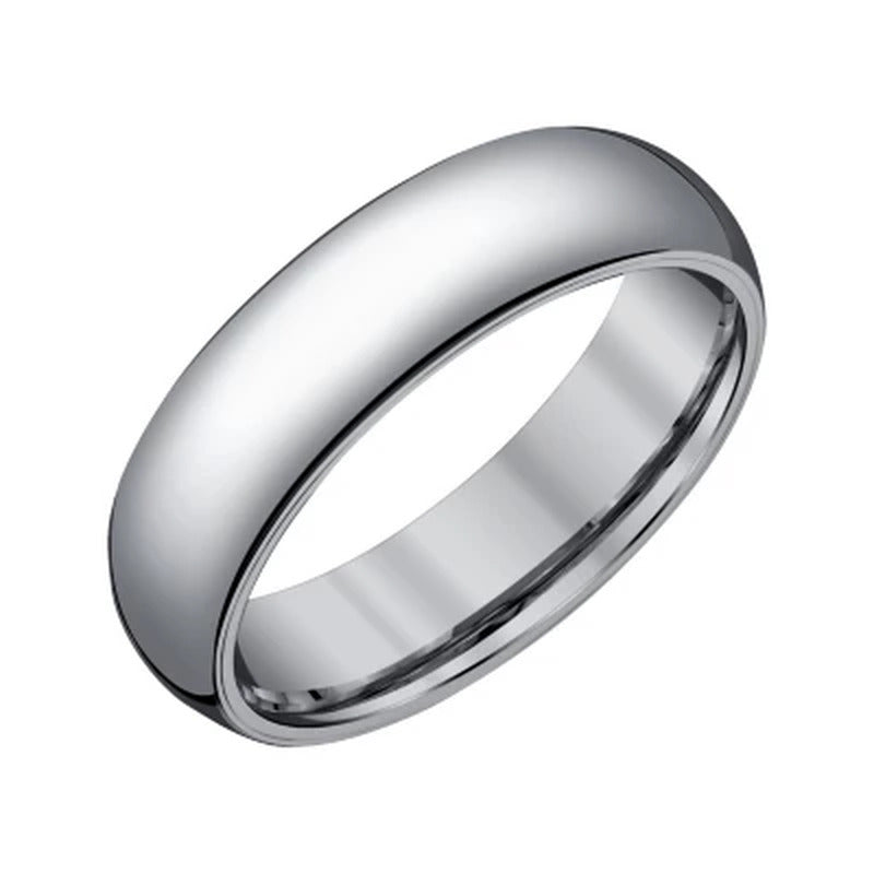 Men'S 6Mm Half-Round Grey Tungsten Wedding Band