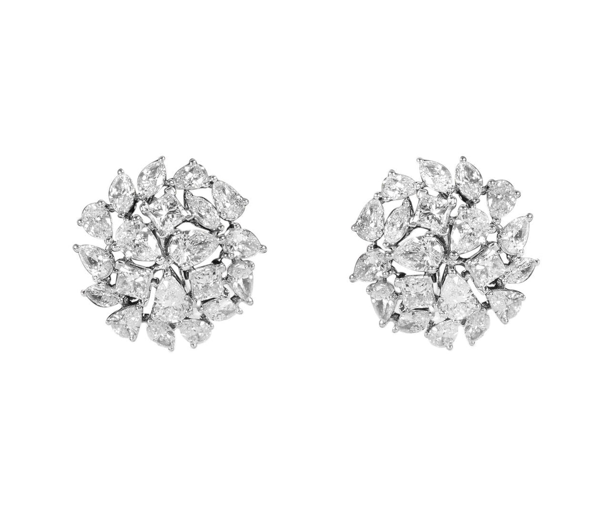 6.25 carats of F/G color VS clarity diamonds. This earring features pear, marque