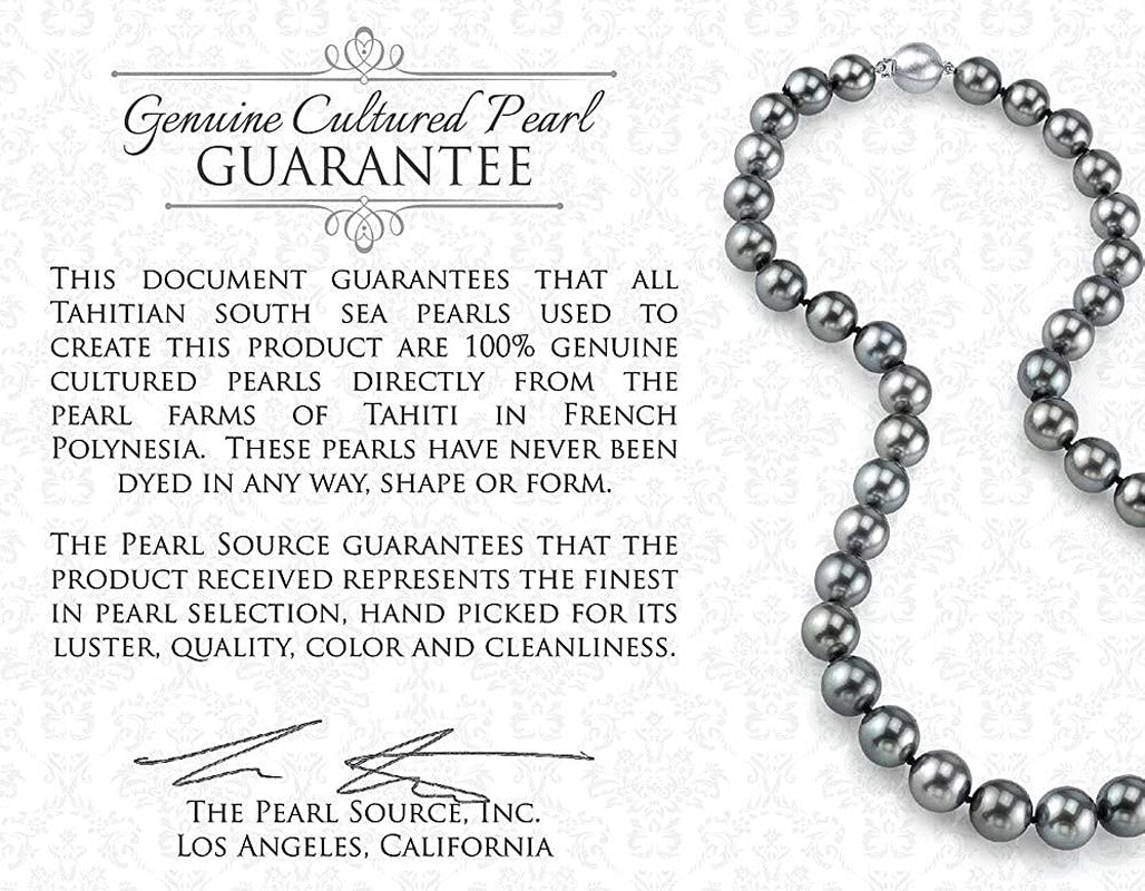 11-12Mm Genuine Black Tahitian South Sea Cultured Pearl Lisa Ring for Women