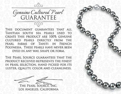 11-12Mm Genuine Black Tahitian South Sea Cultured Pearl Lisa Ring for Women
